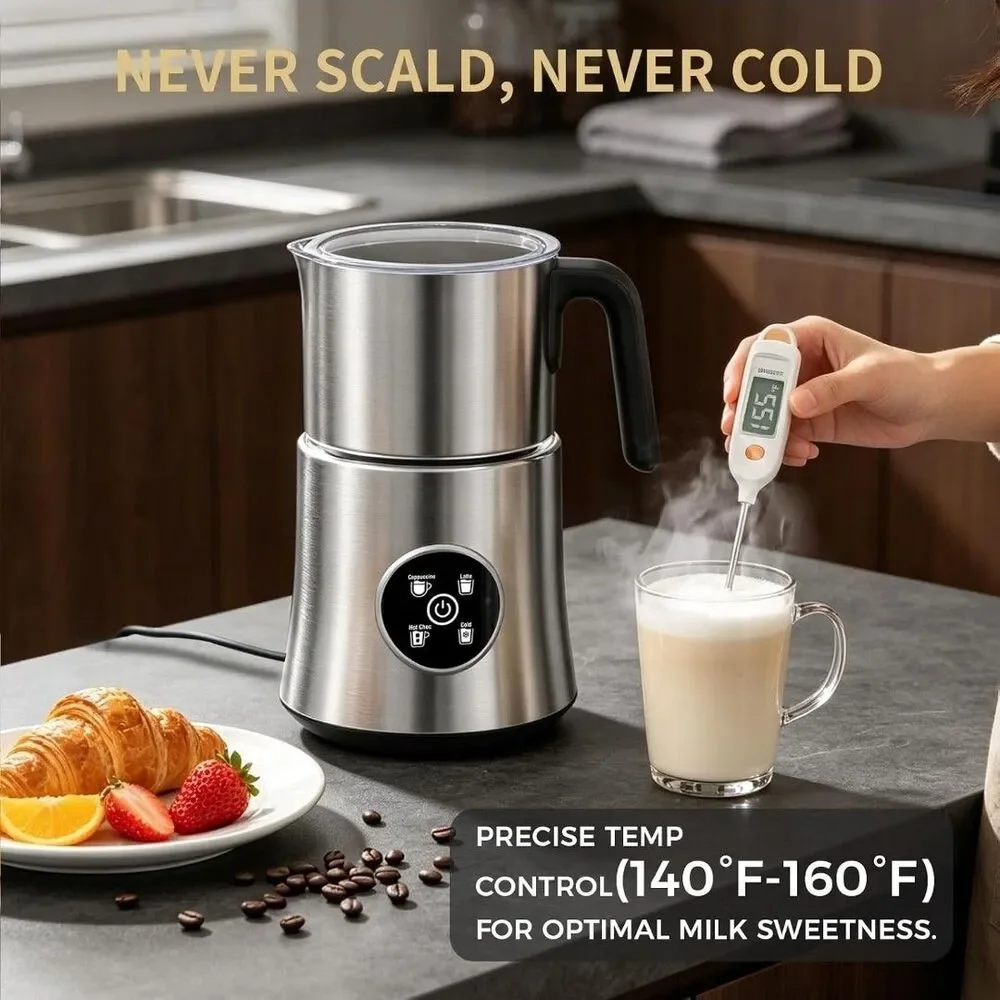 NEW Milk Frother and Steamer Large Capacity Detachable Electric Milk Frother BOX